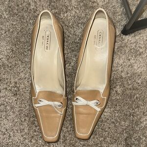 Coach Cream Square Toe heels